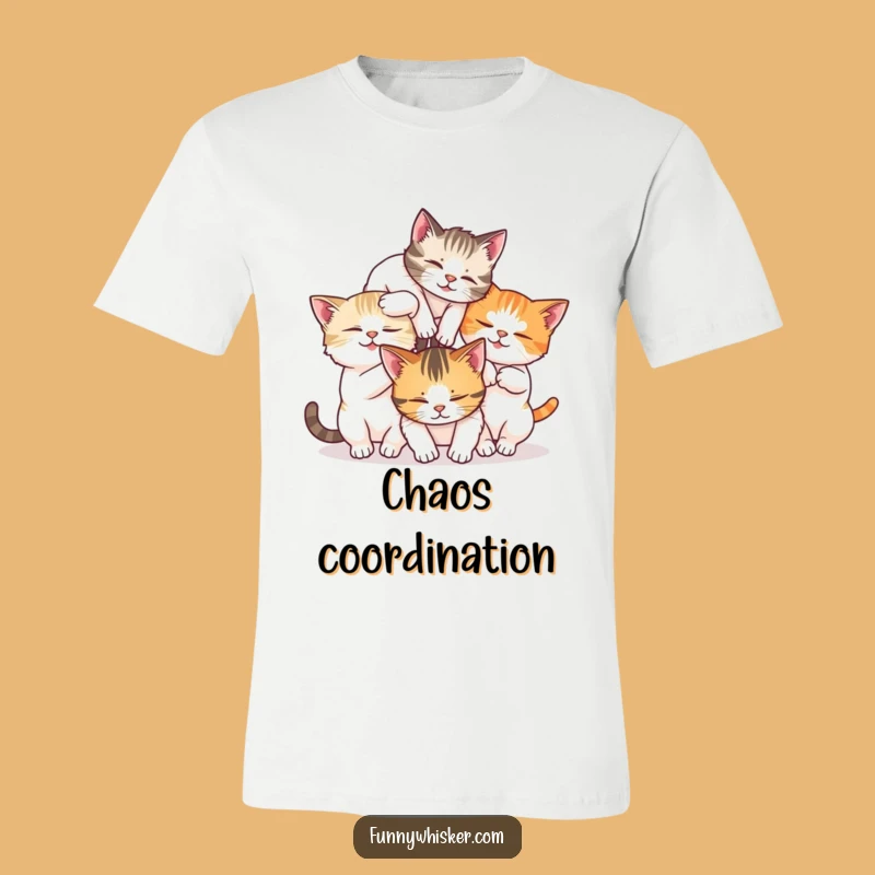 Funny Cat Tumble T-Shirt - Whiskered Feline Mayhem Apparel