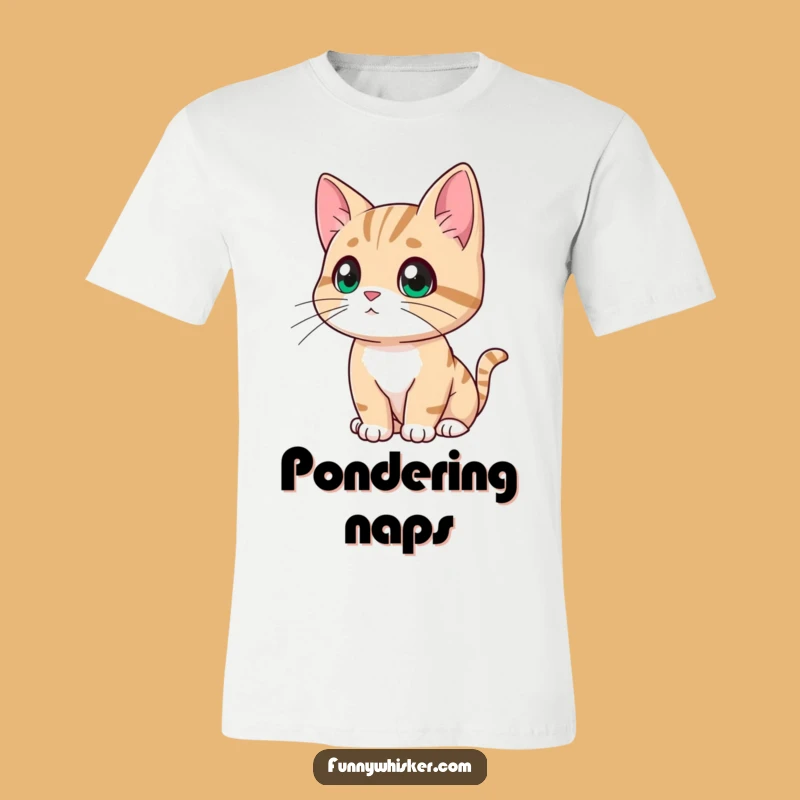 Funny Contemplating Cat T-Shirt - Deep Thoughts Tee, Perfect Funny Gift