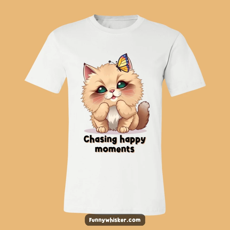Funny Fluffy Cat Butterfly Shirt - Whimsical Pet Tee Gift