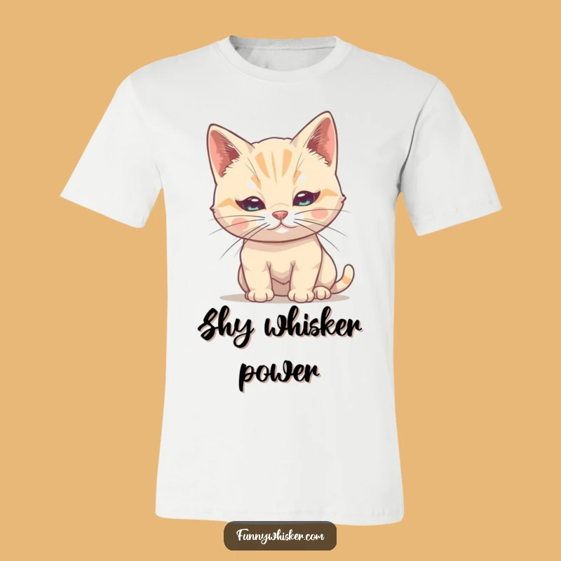 Funny Shy Cat Whisker T-Shirt: Hiding Feline Tee, Great Gift Idea