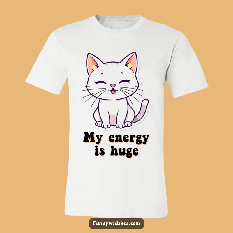 Funny Cat Silhouette T-Shirt: Energetic Whiskers - Stylish & Humorous Gift
