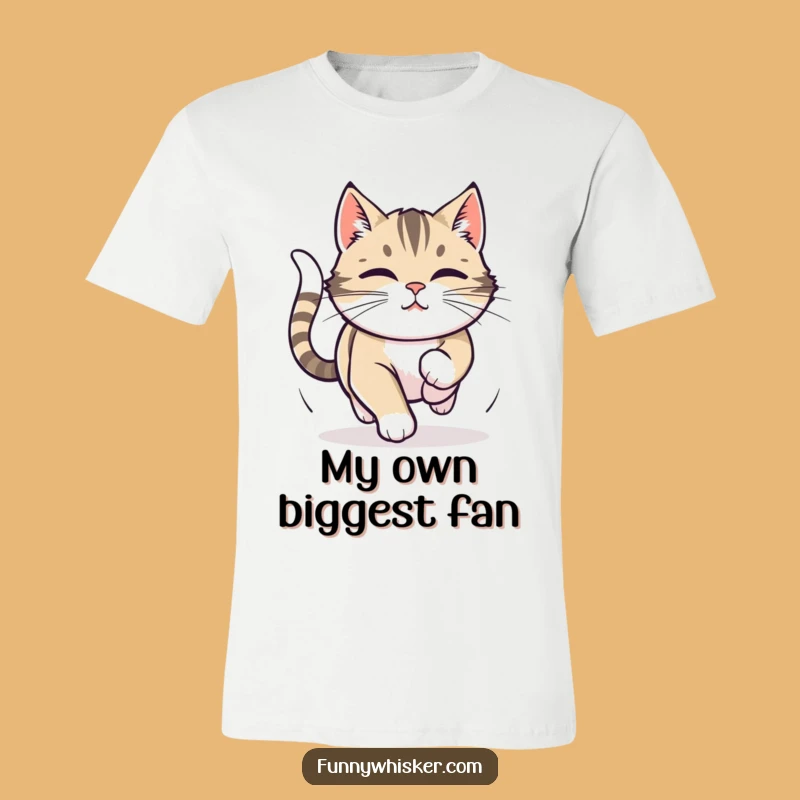 Funny Cat Tail Chase T-Shirt: Focused Whiskers Tee, Great Funny Gift
