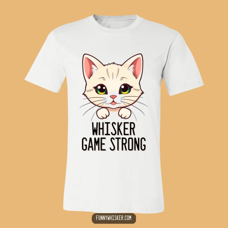 Funny Whiskers Cat T-Shirt: Peek-a-Boo Humor, Perfect Funny Gift