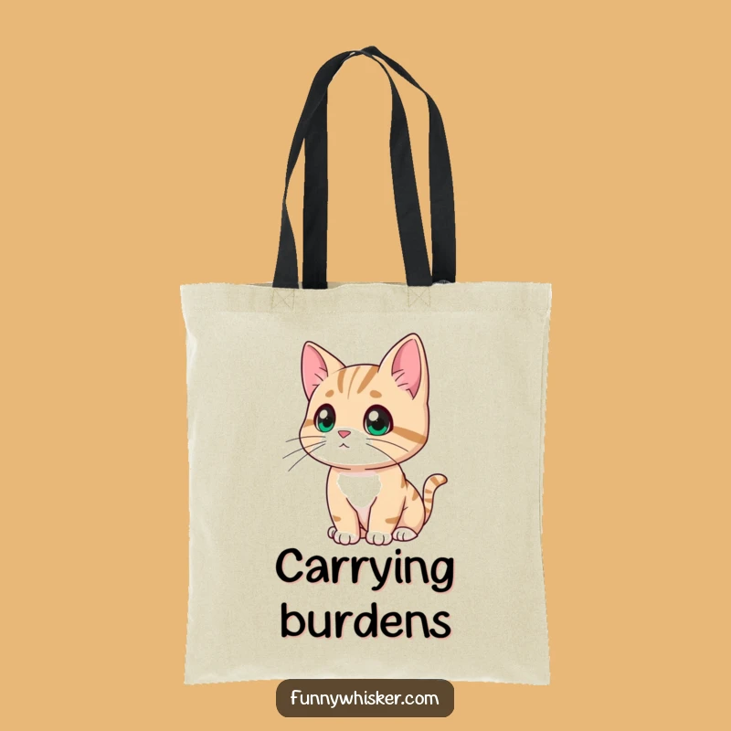 Funny Contemplating Cat Tote Bag - Thoughtful Style, Perfect Funny Gift