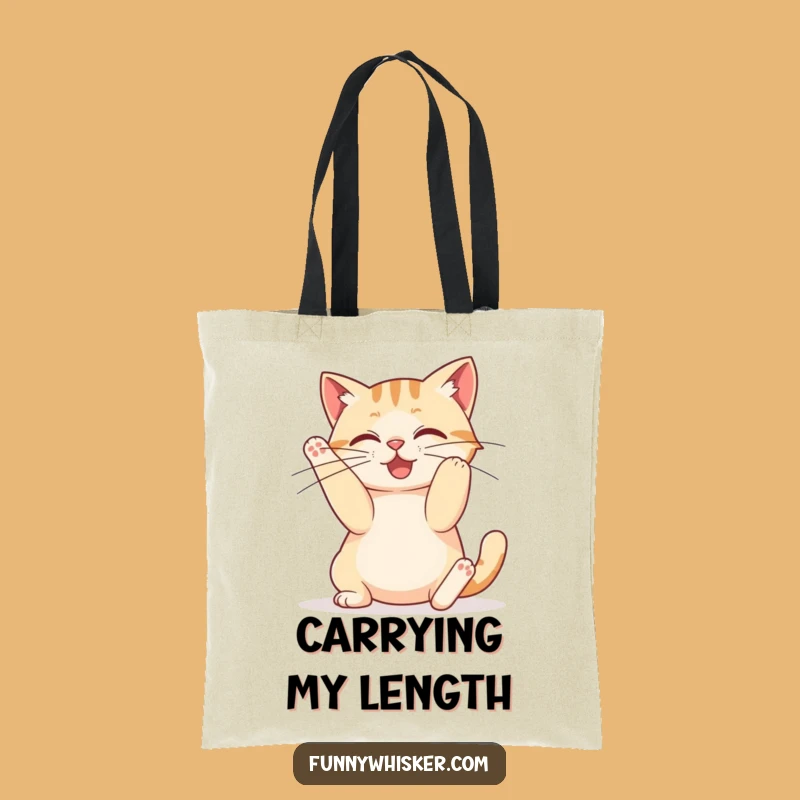 Funny Stretchy Cat Tote Bag - Whimsical Feline Carry-All, Gift for Cat Lovers