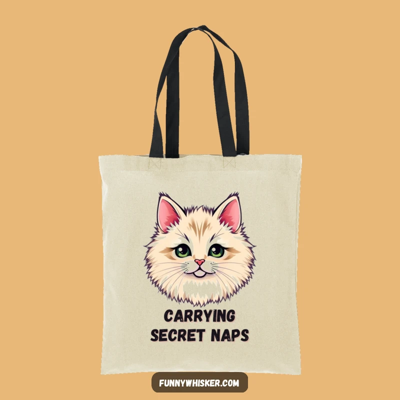 Funny Cat Whisker Tote Bag - Peek-a-Boo Surprise!