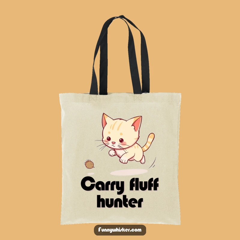 Funny Cat Dust Bunny Chase Tote Bag: Carry Your Pet's Playfulness