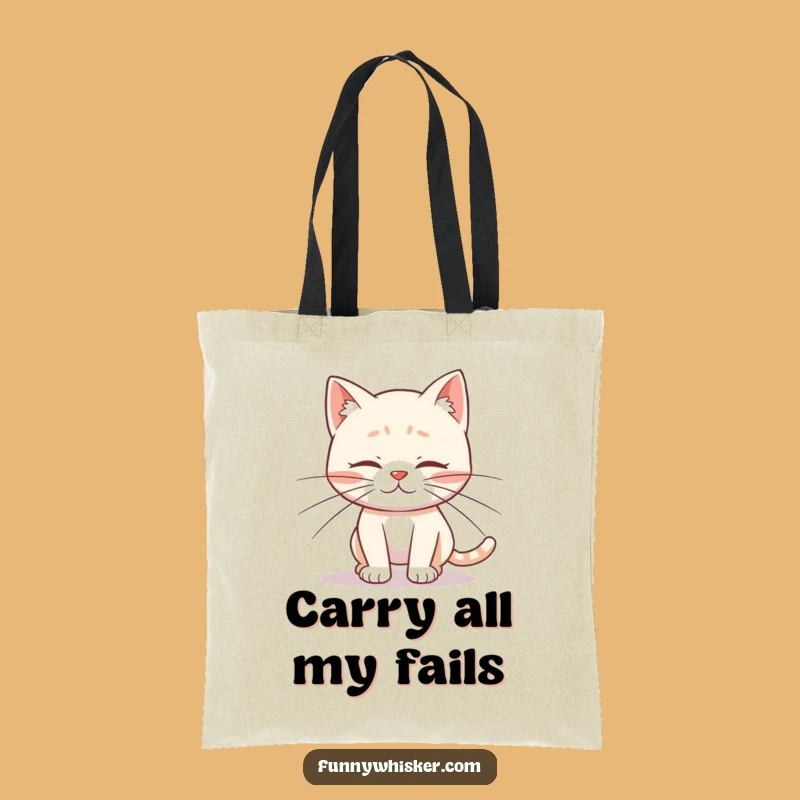 Funny Cat Whiskers Tote Bag - Carry Your Essentials With Feline Fumbles