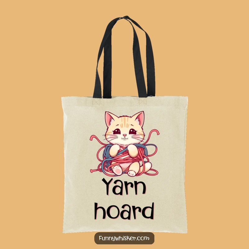 Funny Yarn Cat Tote Bag: Stylish & Spacious, Perfect Funny Gift for Cat Lovers