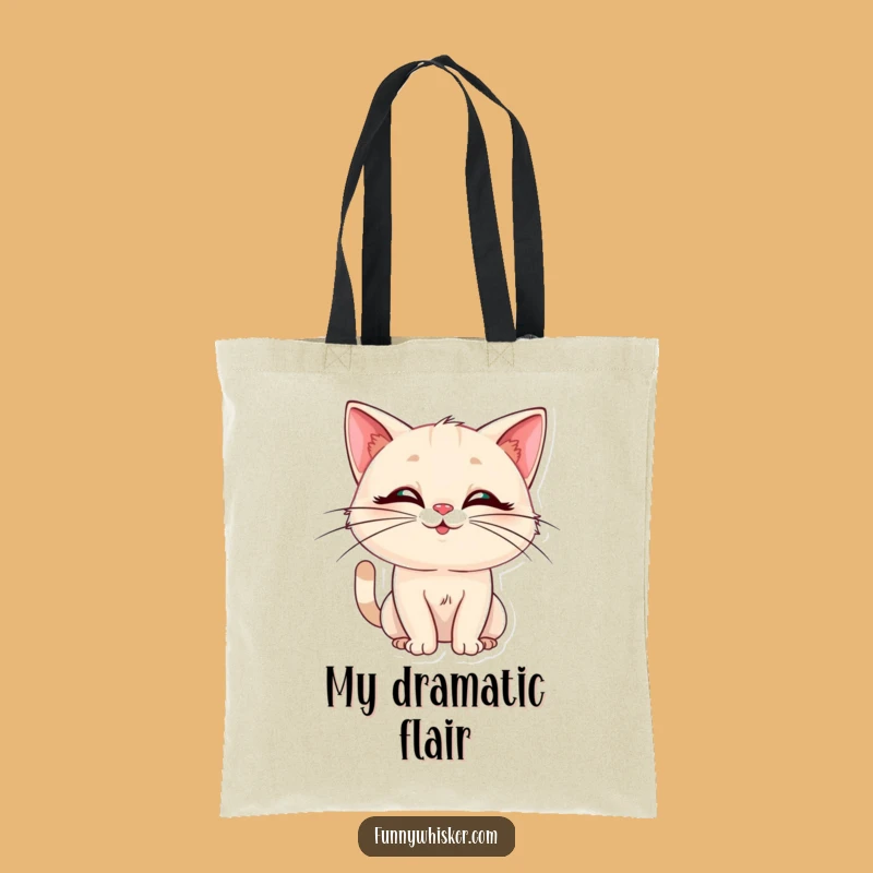 Funny Cat Pose Tote Bag: Elegant Whiskers, Silly Style - Humorous Gift!