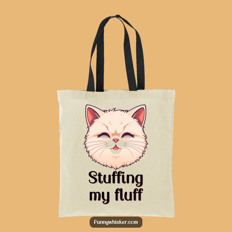 Funny Fluffy Cat Whiskers Tote Bag: Carry Your Feline Fun